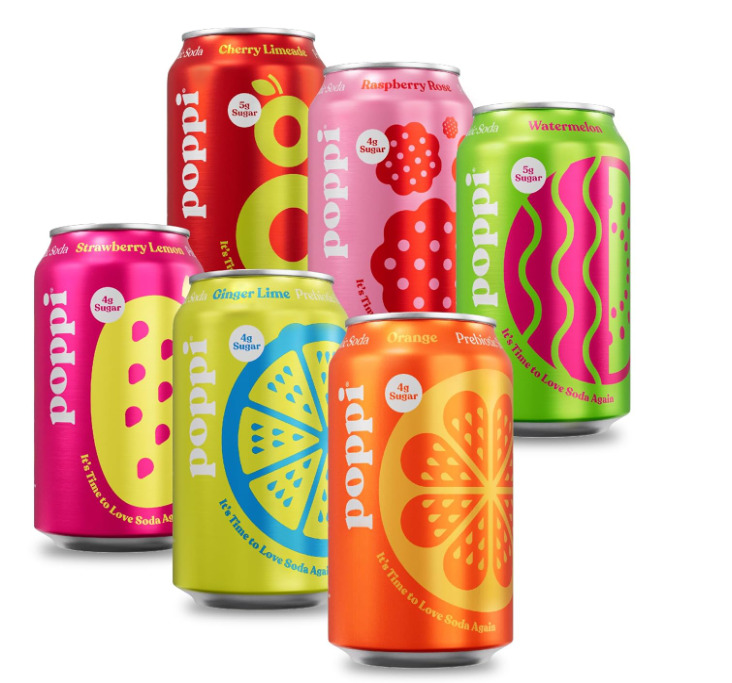 POPPI Sparkling Prebiotic Soda: Fun Favorites Variety Pack, 12-Pack, 12oz