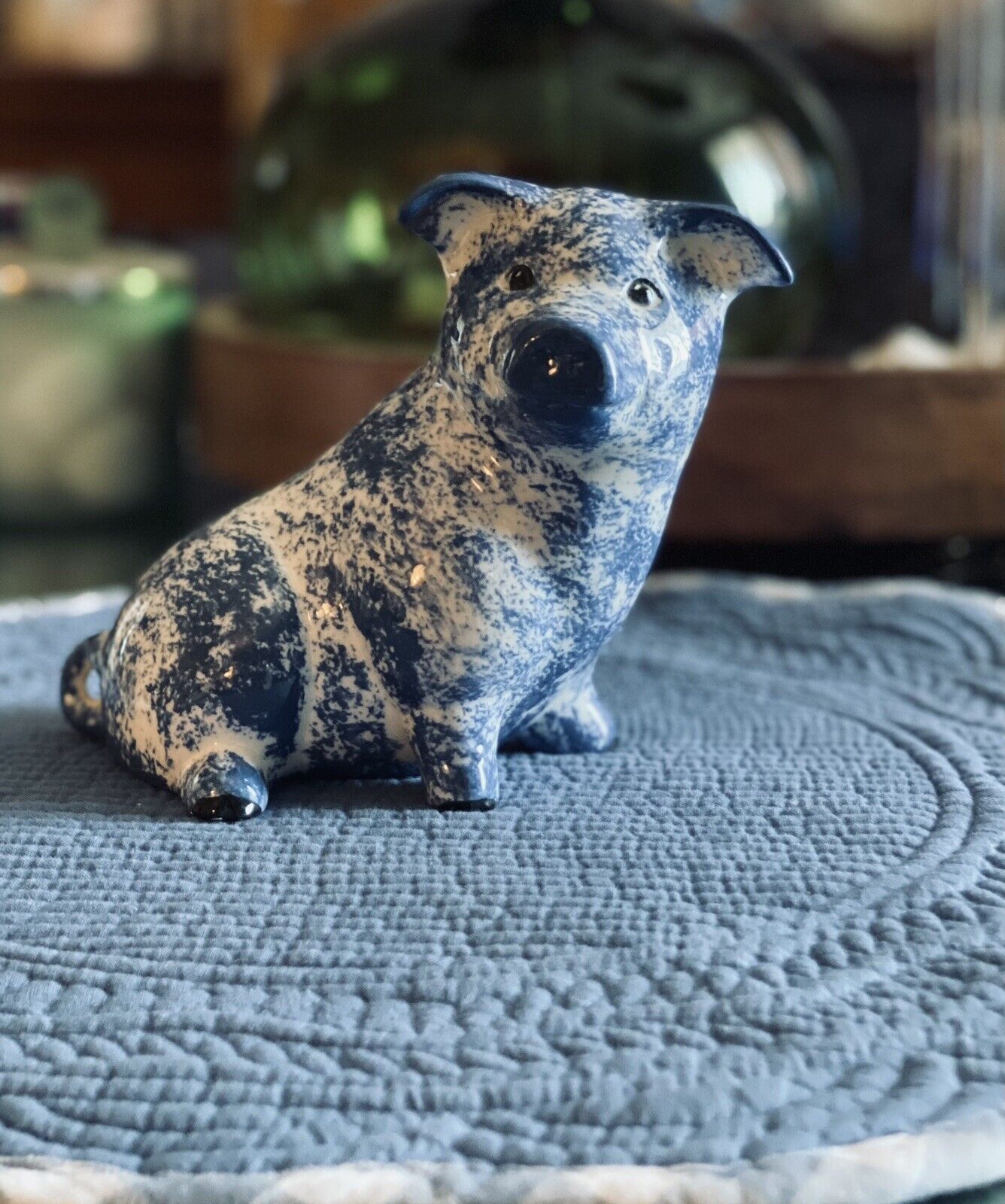 Blue Pig Figurine. Farm Style. Beautiful And Must Have For Collection