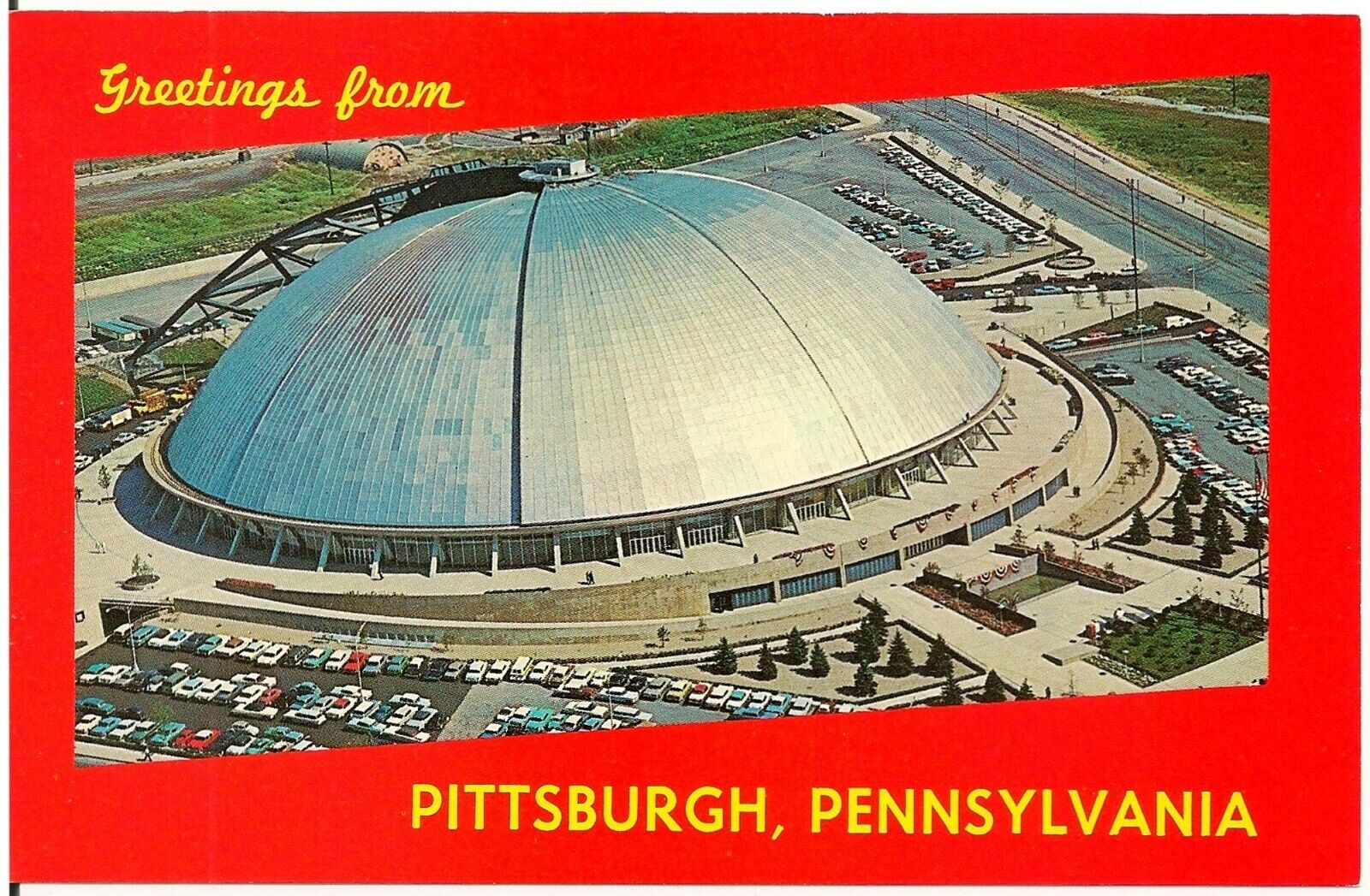 Aerial View of the Civic Arena in Pittsburgh PA Postcard