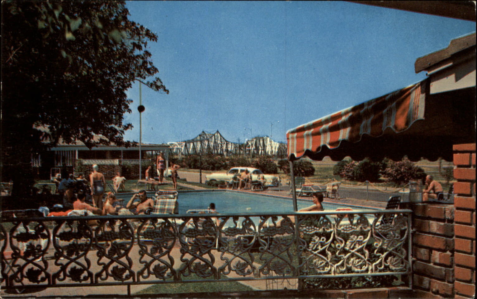 Memphis Tennessee Town Park Motor Hotel swimming pool unused vintage postcard