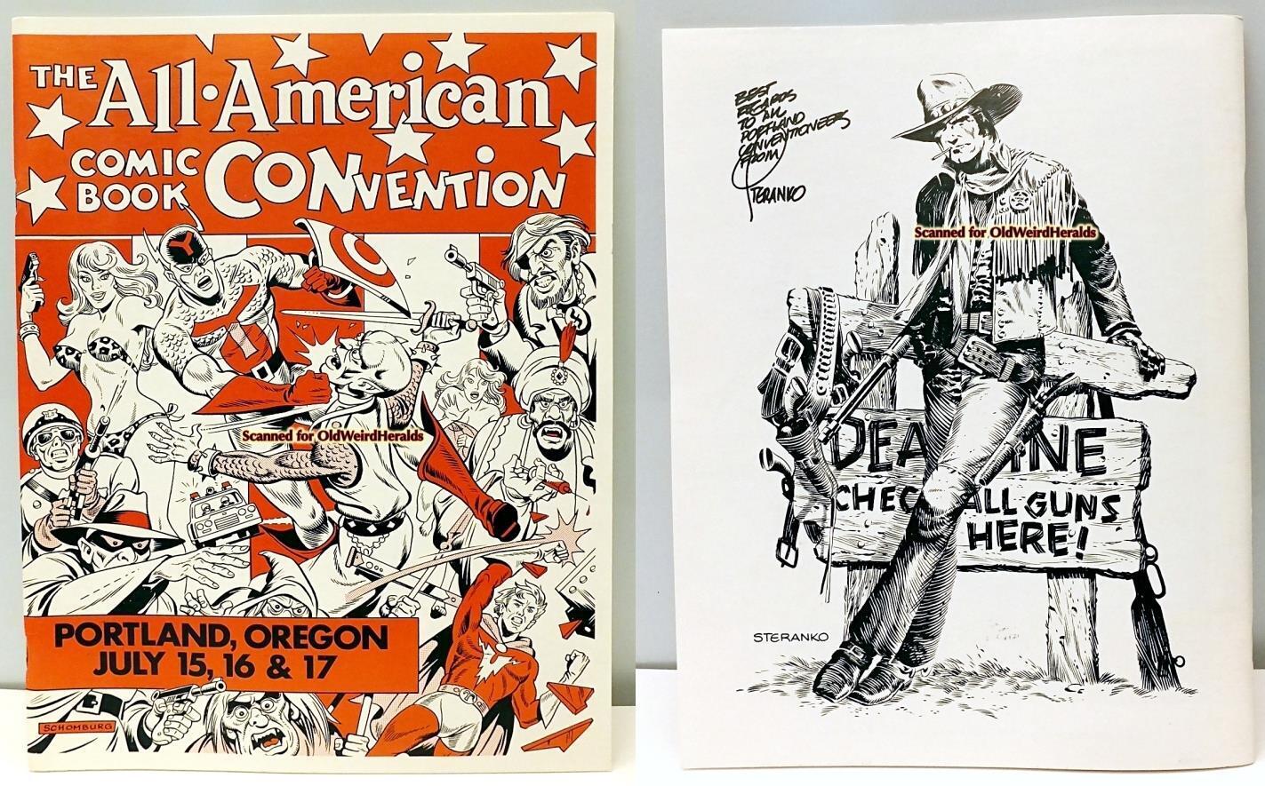 ALEX SCHOMBURG 1977 ALL AMERICAN COMIC CON PROGRAM BOOK Captain America STERANKO