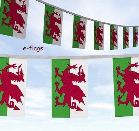 Rugby 6 Nations 10 Metres Wales Welsh Dragon CYMRU Flag Bunting