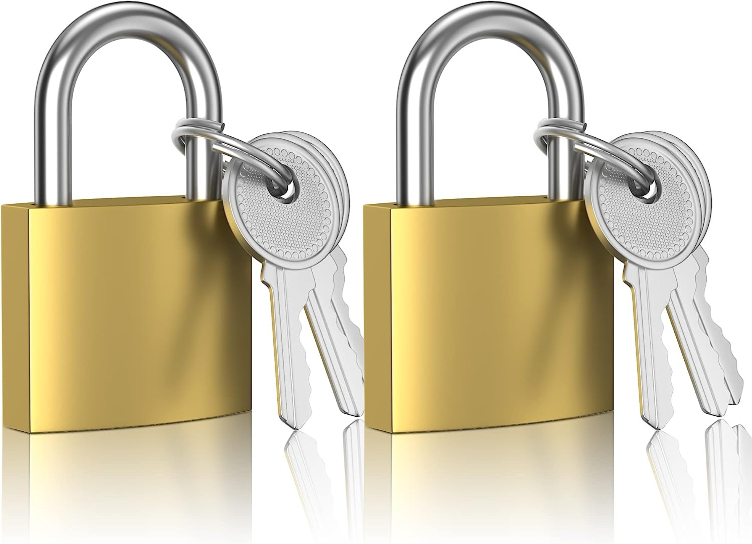 Lock 32Mm, 2 Pcs Padlocks, Small Padlock with Keys (Keyed Alike), Lock with Key 