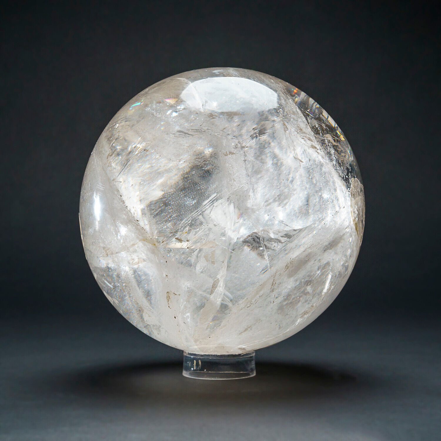 Large Genuine Polished Clear Quartz Sphere from Brazil (16 lbs)
