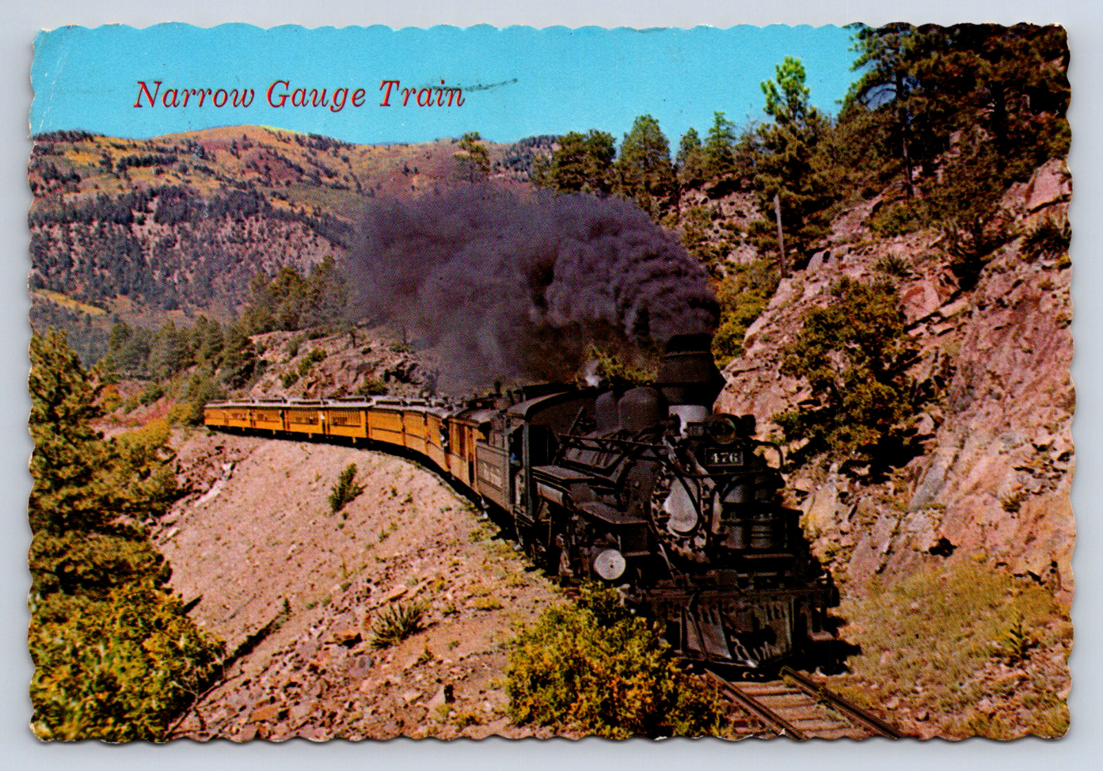 Vintage Postcard Denver Rio Grande Narrow Gauge Passenger Train Silverton Colora