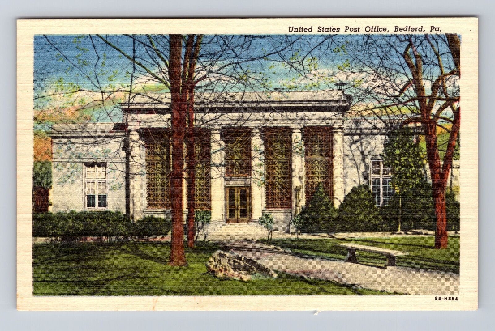 Bedford PA-Pennsylvania, United States Post Office, Antique, Vintage Postcard