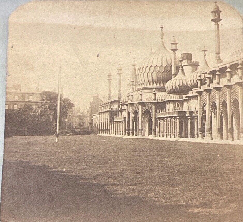 1860s Stereoview Royal Pavilion & Garden Brighton England UK