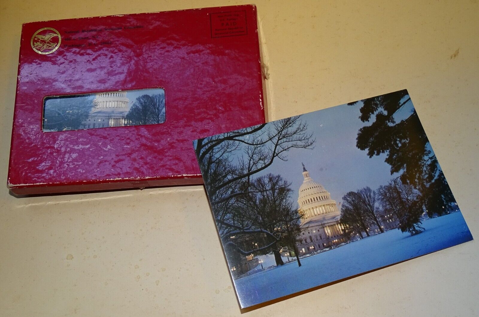 1984 National Republican Senatorial Committee box of 8 Christmas greeting cards