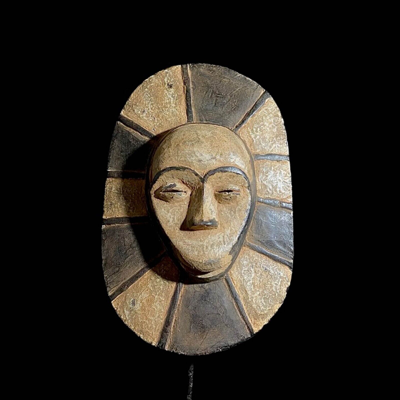 Eket Sun Mask Cross River Nigeria African Mask Traditional Wooden Mask-7321