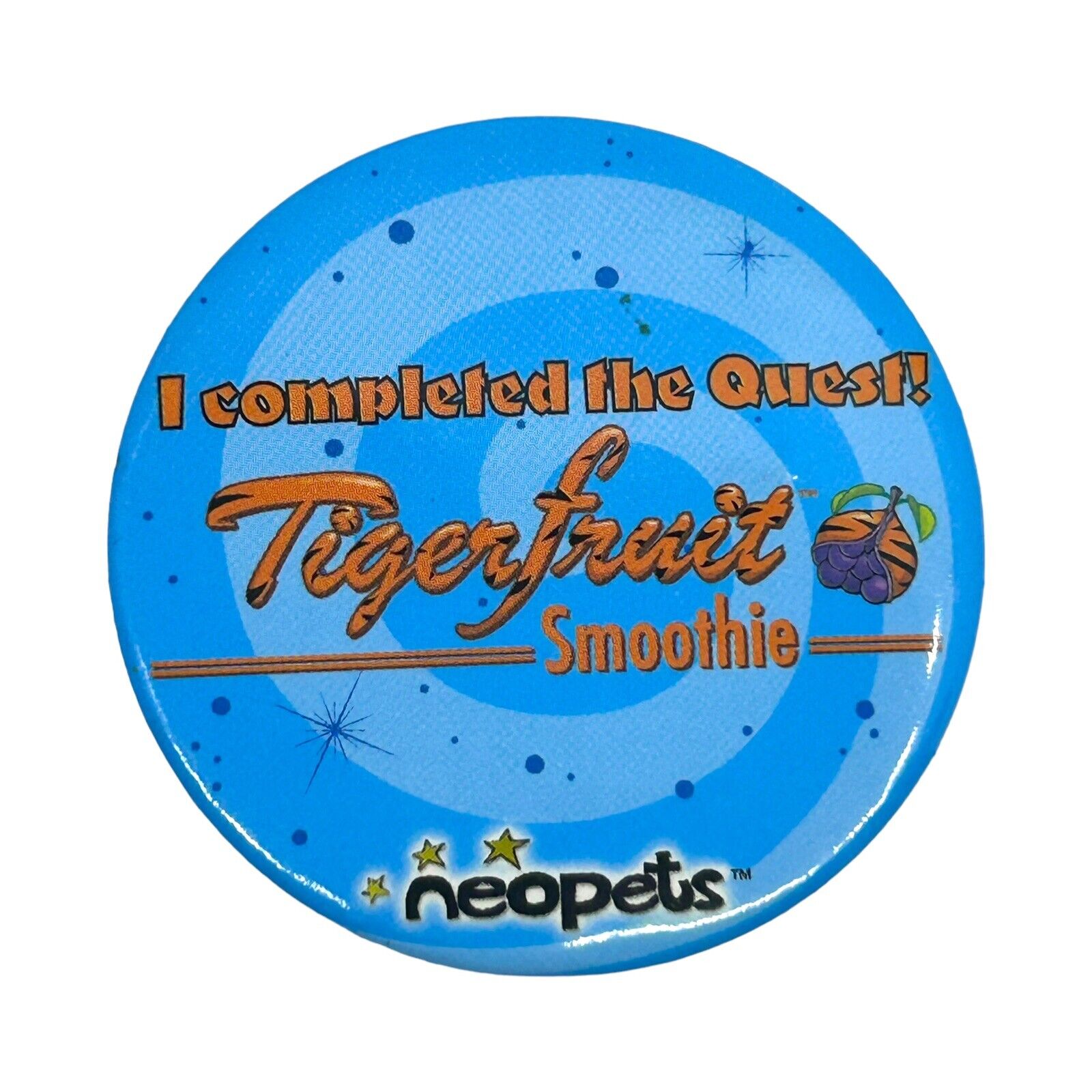 Damaged Neopets 2004 Jamba Juice Promotional Button Pin 2” Tigerfruit Smoothie