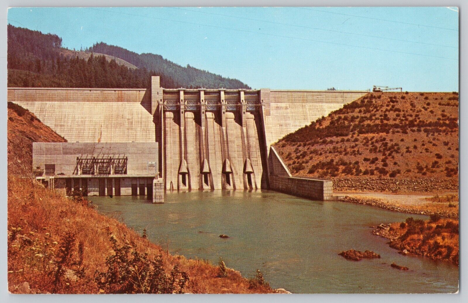 Look Out Point Dam Between Eugene & Oakridge Oregon Vintage Postcard