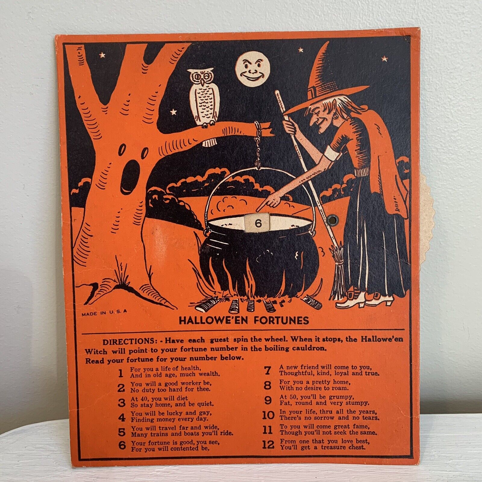 ANTIQUE 1930s LUHRS/Beistle Halloween Party Game \