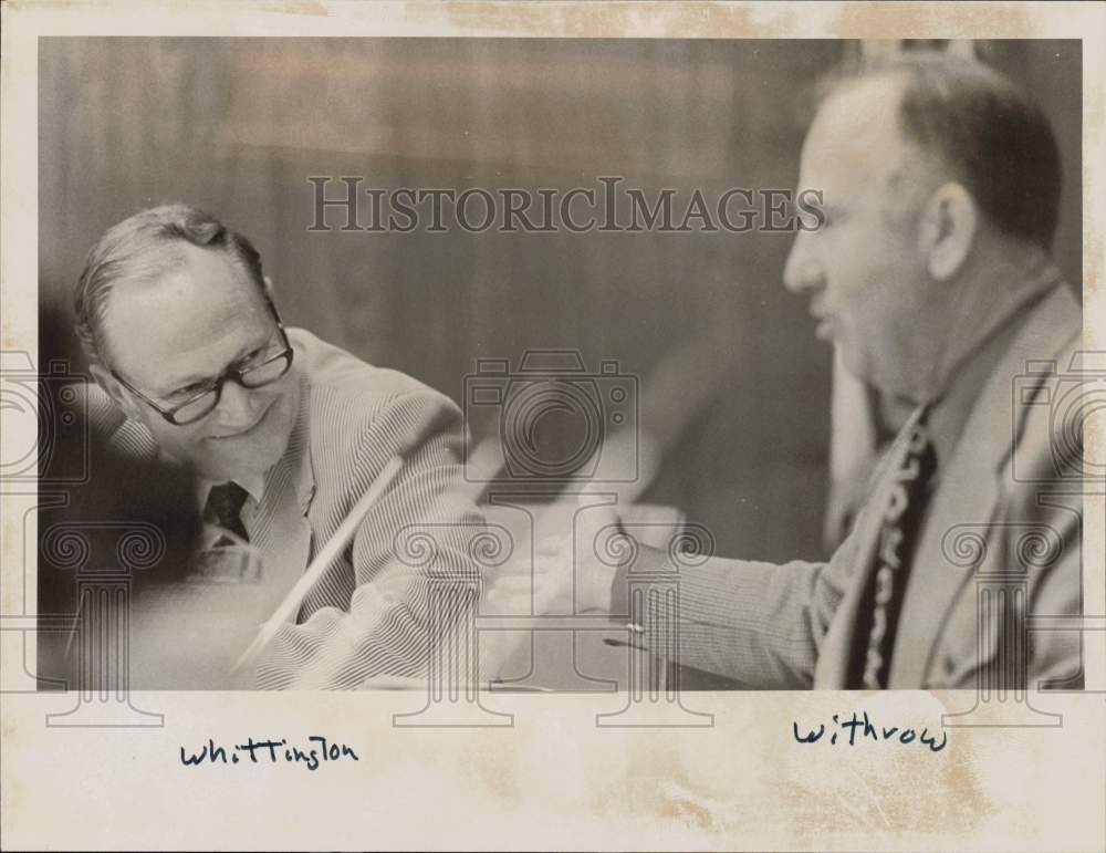 1971 Press Photo Jim Whittington and Joe Withrow at Oakdale annexation debate