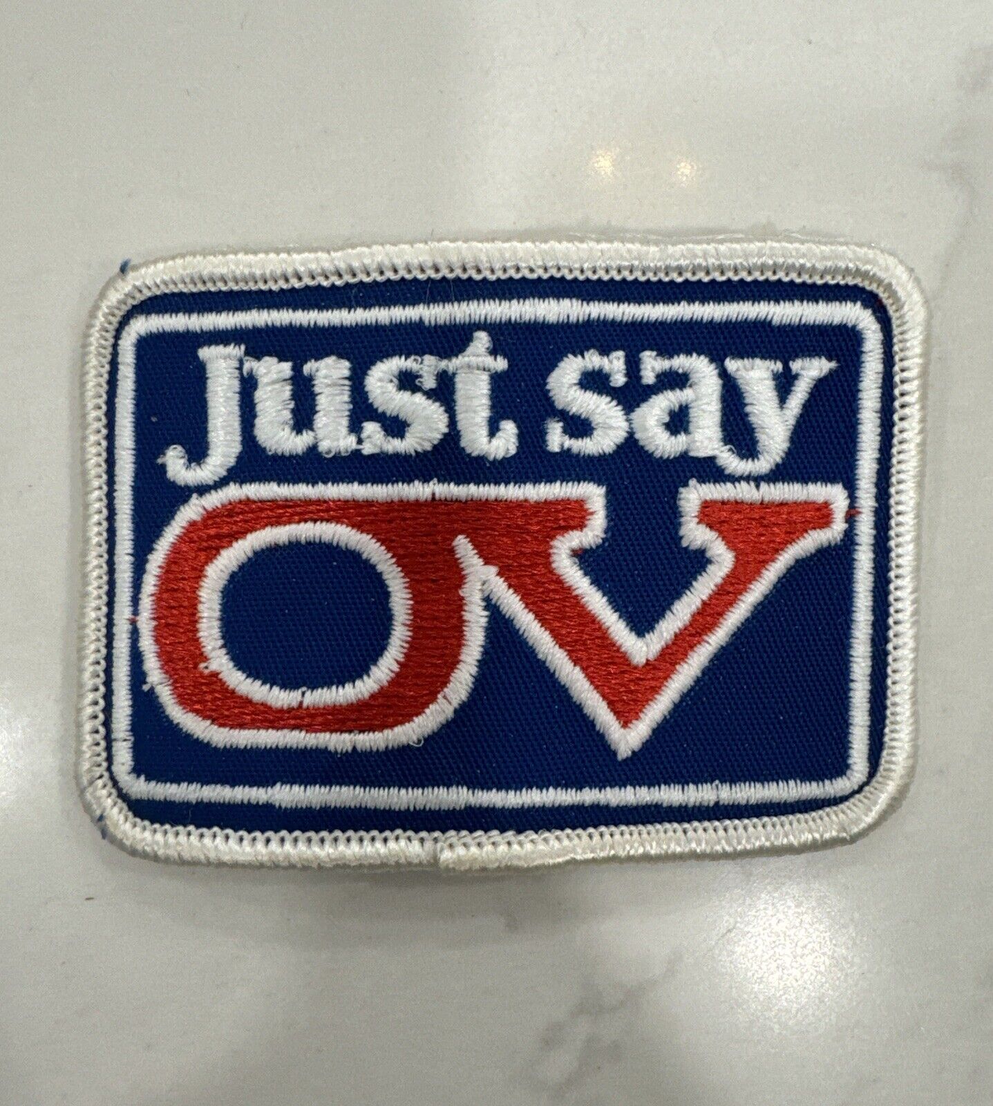 Vintage Rare Just Say OV Old Vienna Canadian Beer Patch NOS