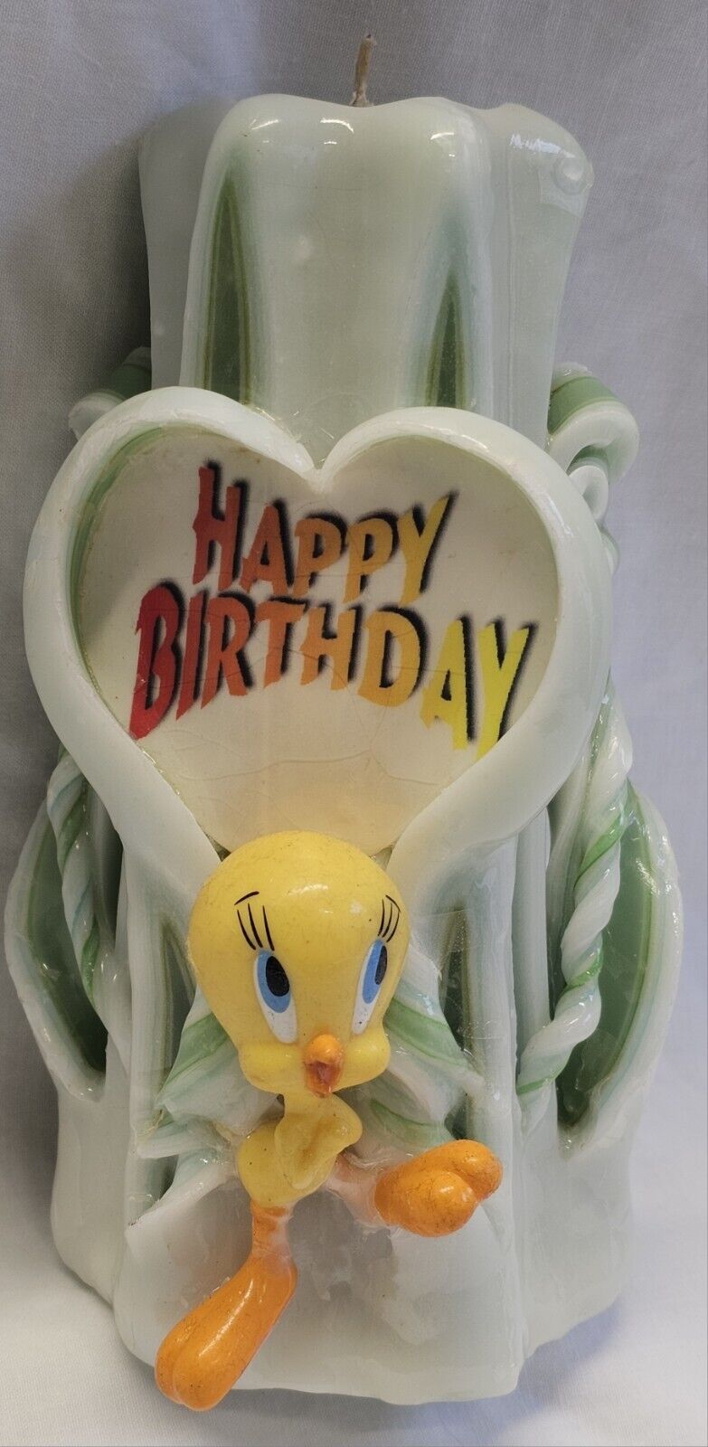 XL Vintage 3D Tweety Bird Fancy Happy Birthday Candle NOS 8