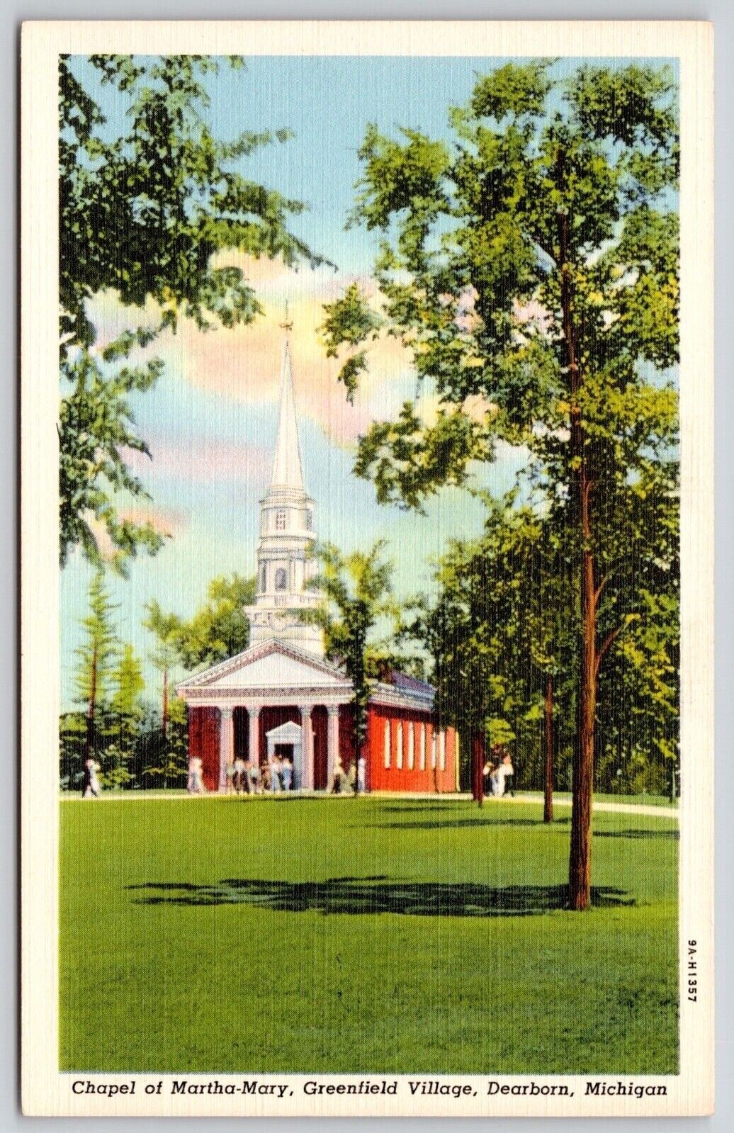 Chapel Martha Mary Greenfield Village Dearborn Michigan Linen Church Postcard