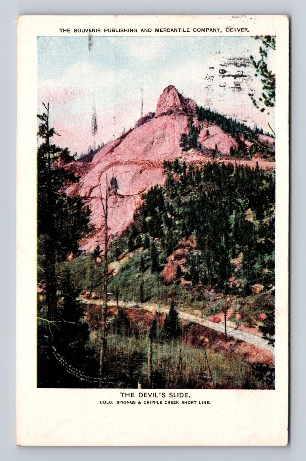 Devil's Slide CO-Colorado, Short Line Railroad, Antique Vintage Postcard