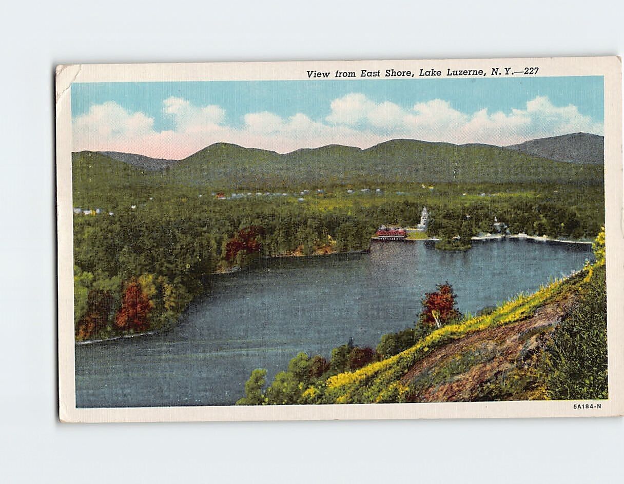 Postcard View from East Shore Lake Luzerne New York USA