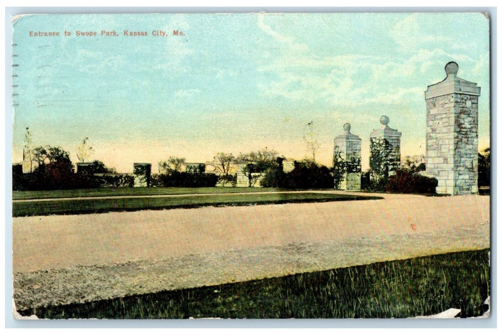 1910 Entrance Swope Road Exterior Kansas City Missouri Vintage Antique Postcard