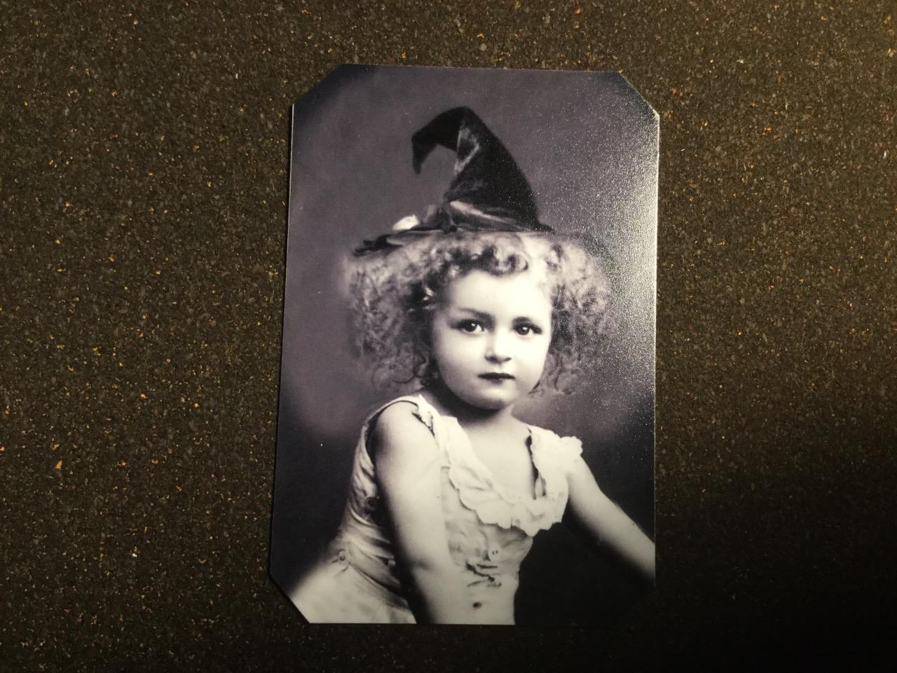 Cute little girl witch tintype C1207RP