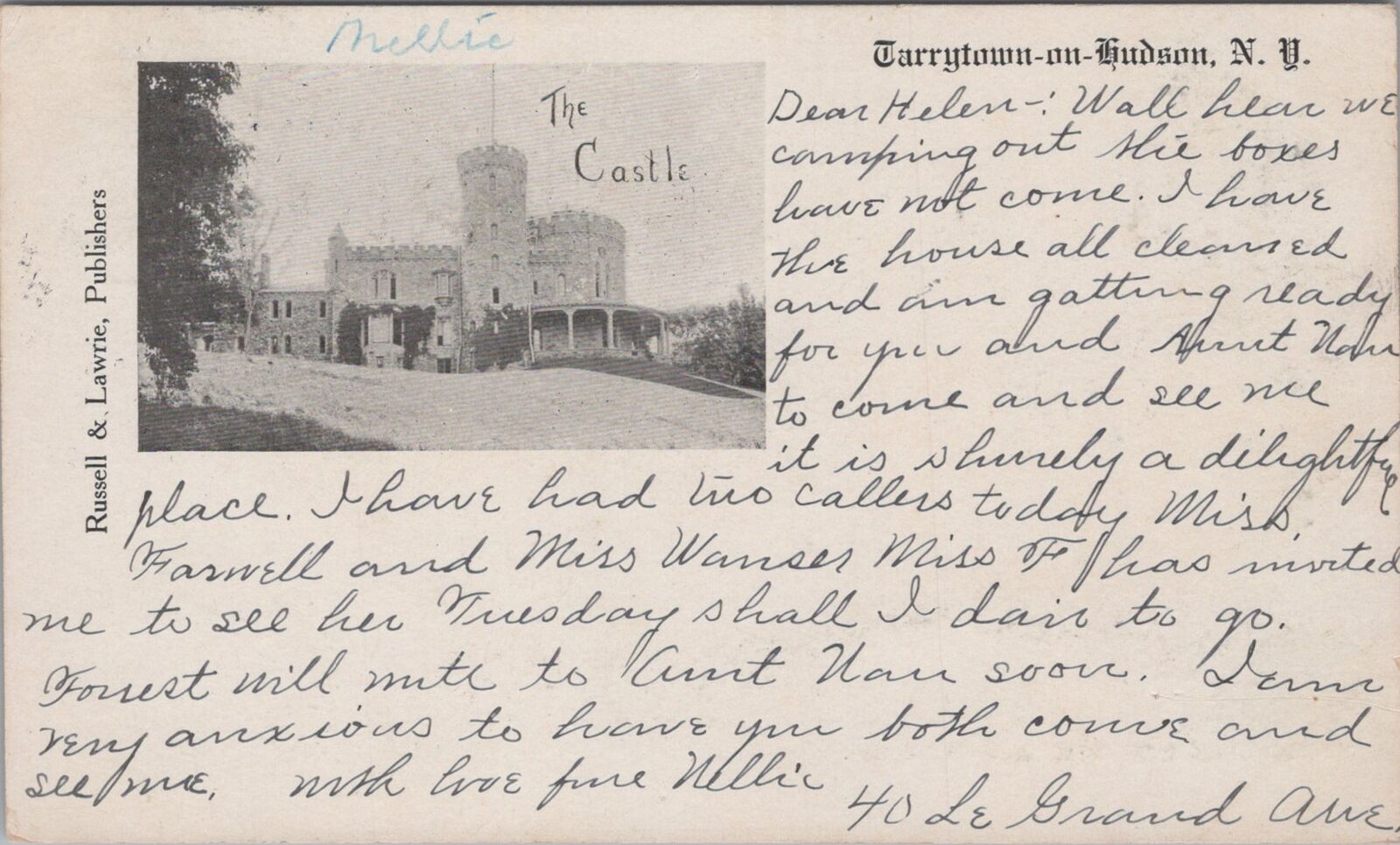 The Castle, Tarrytown on Hudson New York c1900s Postcard
