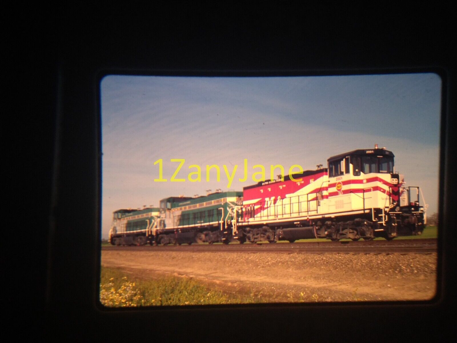 6S12 TRAIN SLIDE Railroad 35MM Photo M & ET 2001 & 2 EMPIRE CALIFORNIA 3-15-10