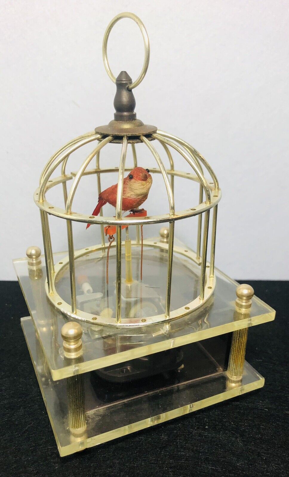 SANKYO Automaton Bird in Cage Music Box WORKS Made in Japan Wind Up(b4)