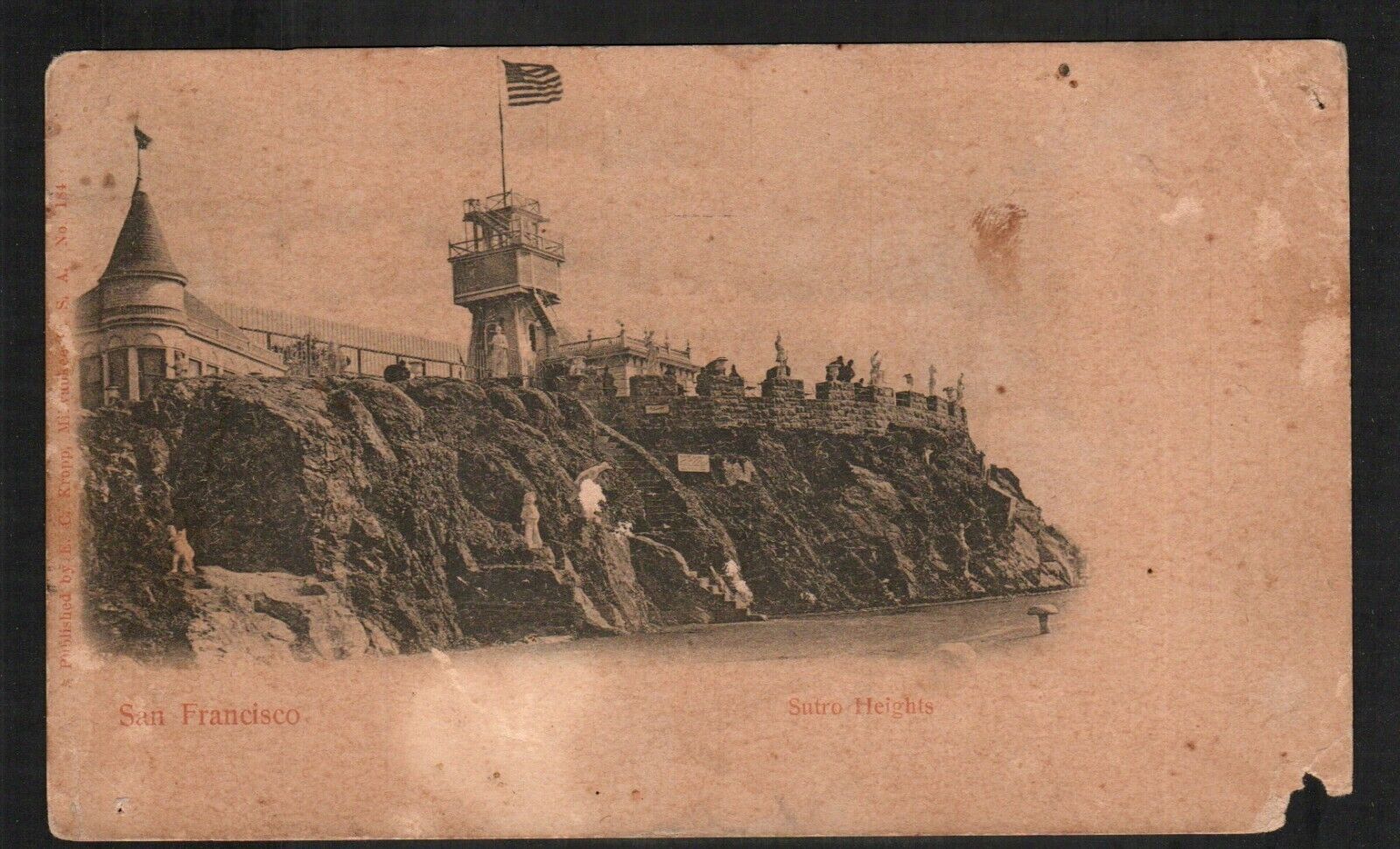 Postcard Postal Card Sutro Heights San Francisco CA E C Kropp late 1890s Parapet