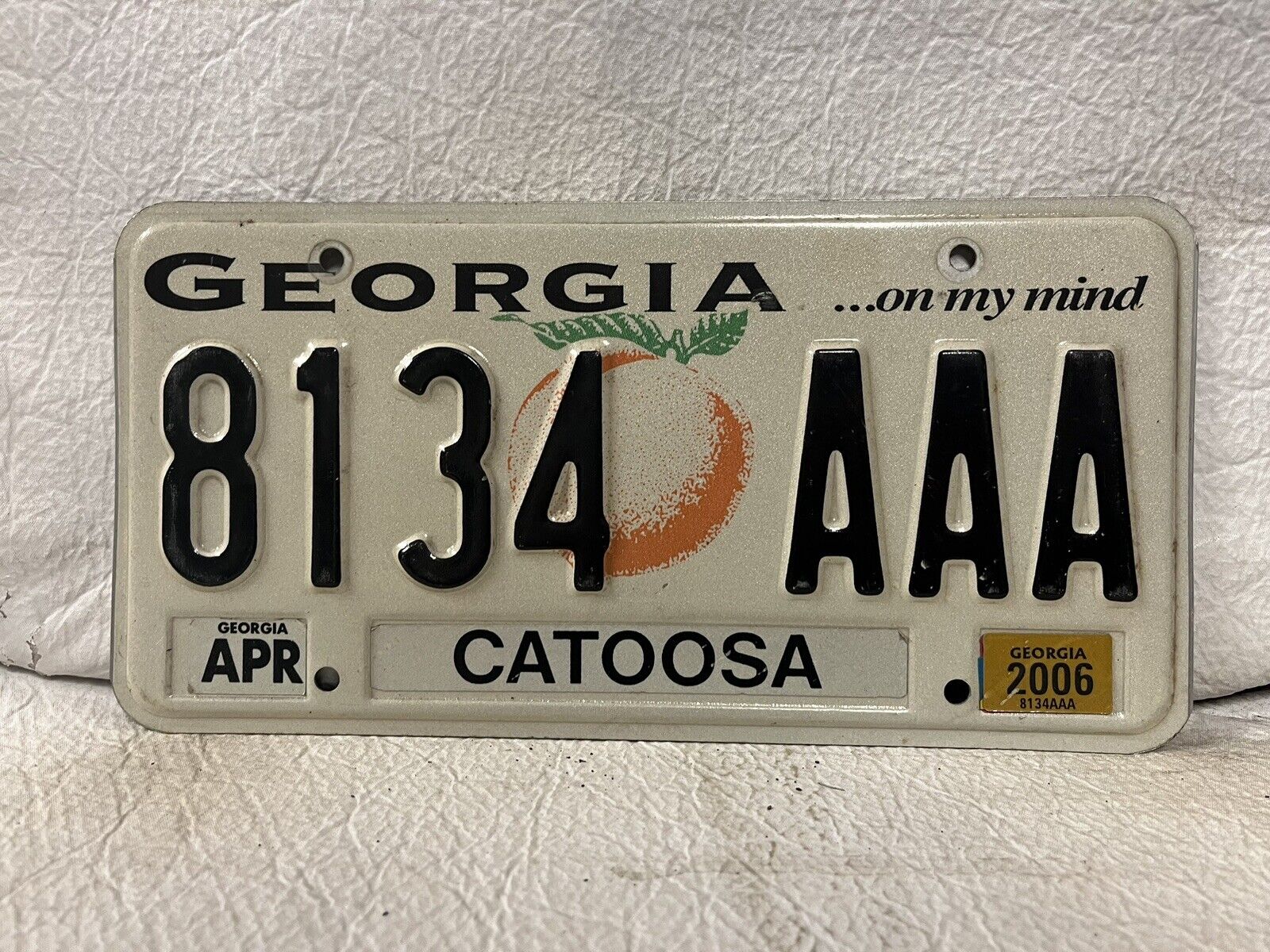 2006 Georgia License Plate ~ Triple A ~ AAA