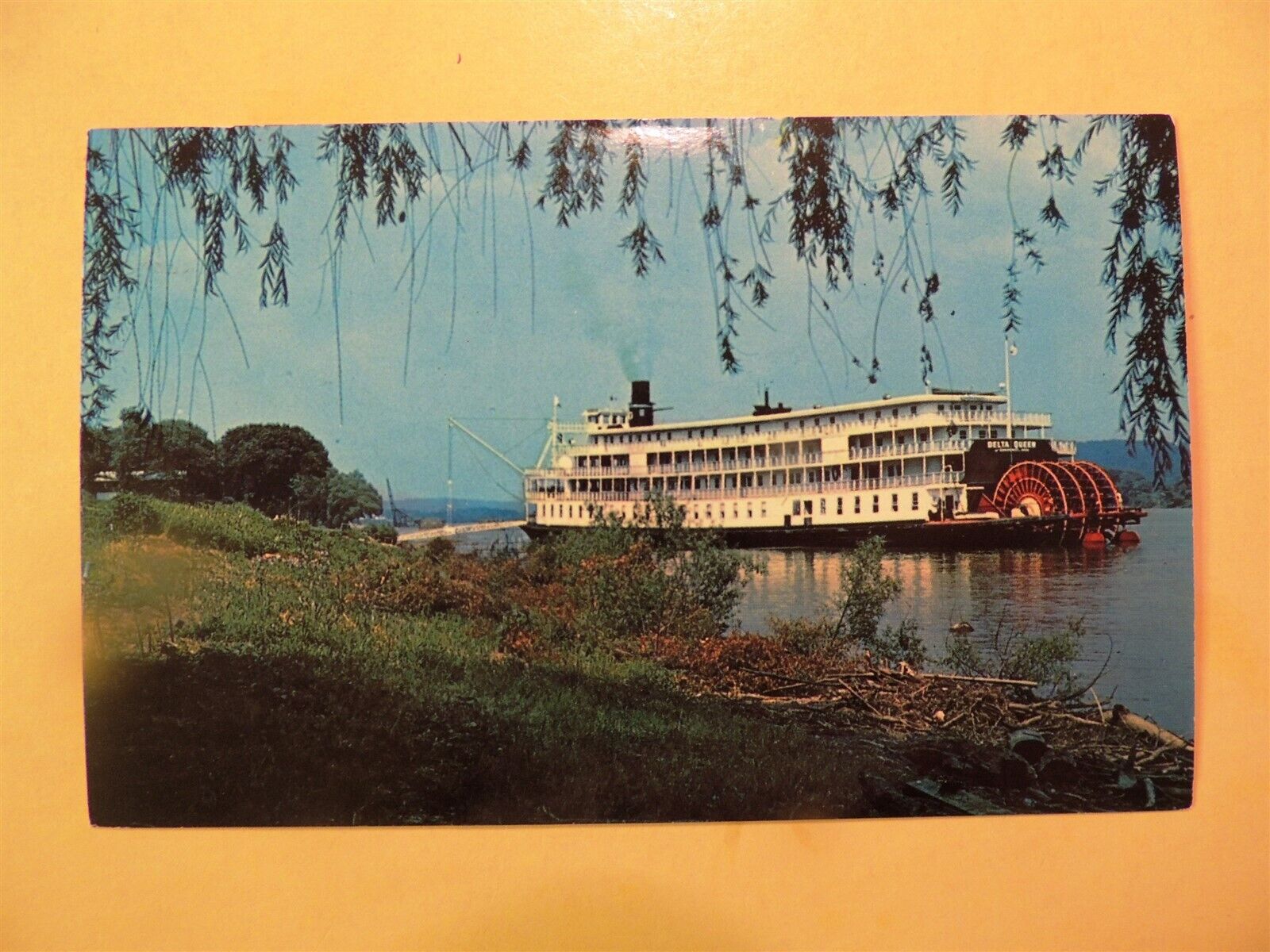 Delta Queen sternwheeler boat Cincinnati Ohio vintage postcard 