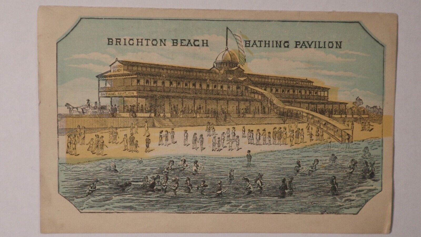 1879 Brighton Beach Bathing Pavilion Brooklyn Flatbush Coney Isl. R&R Trade Card