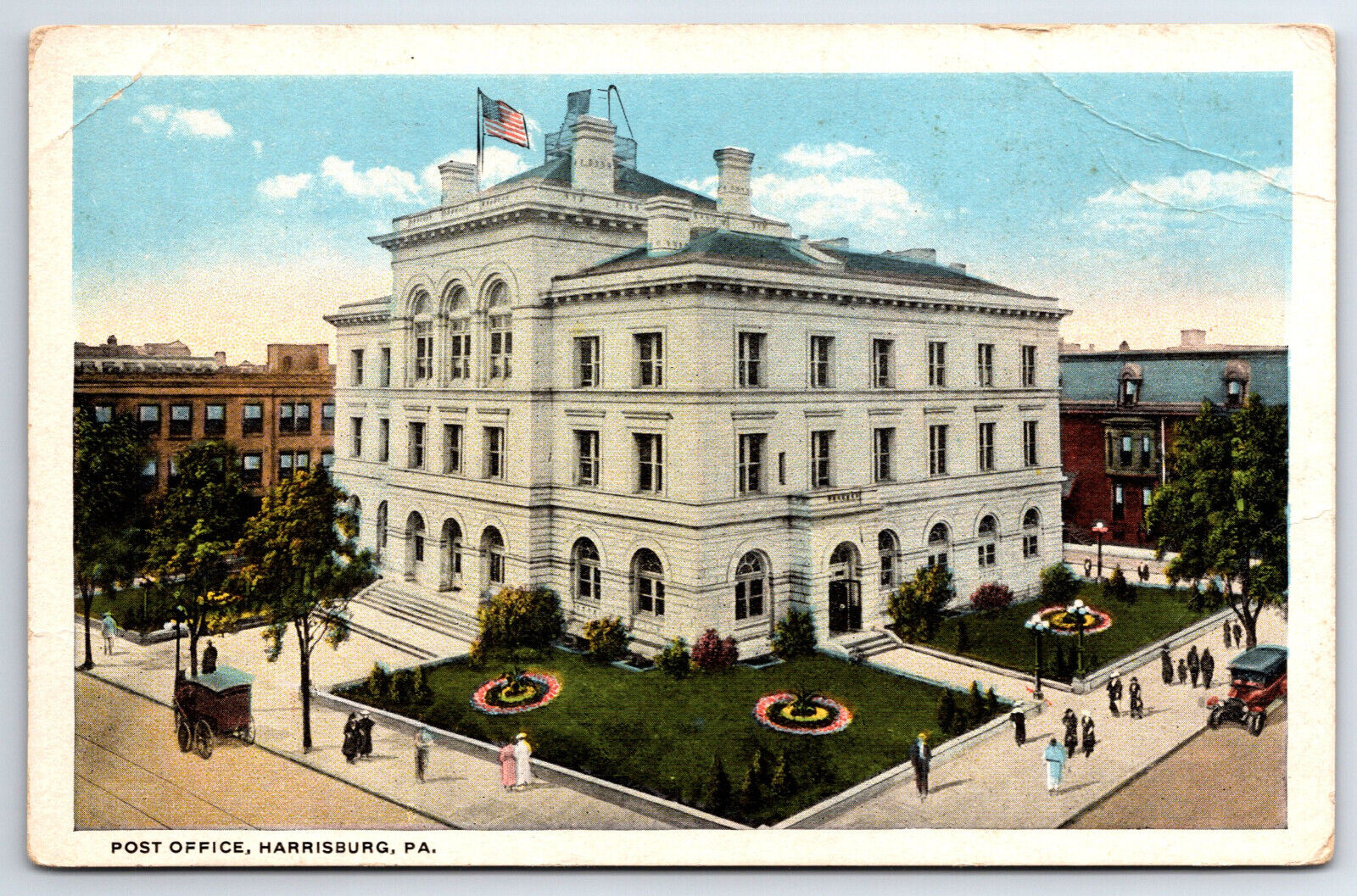 Postcard PA, POST OFFICE, Harrisburg, Pennsylvania c1915-30 Unposted    PA1