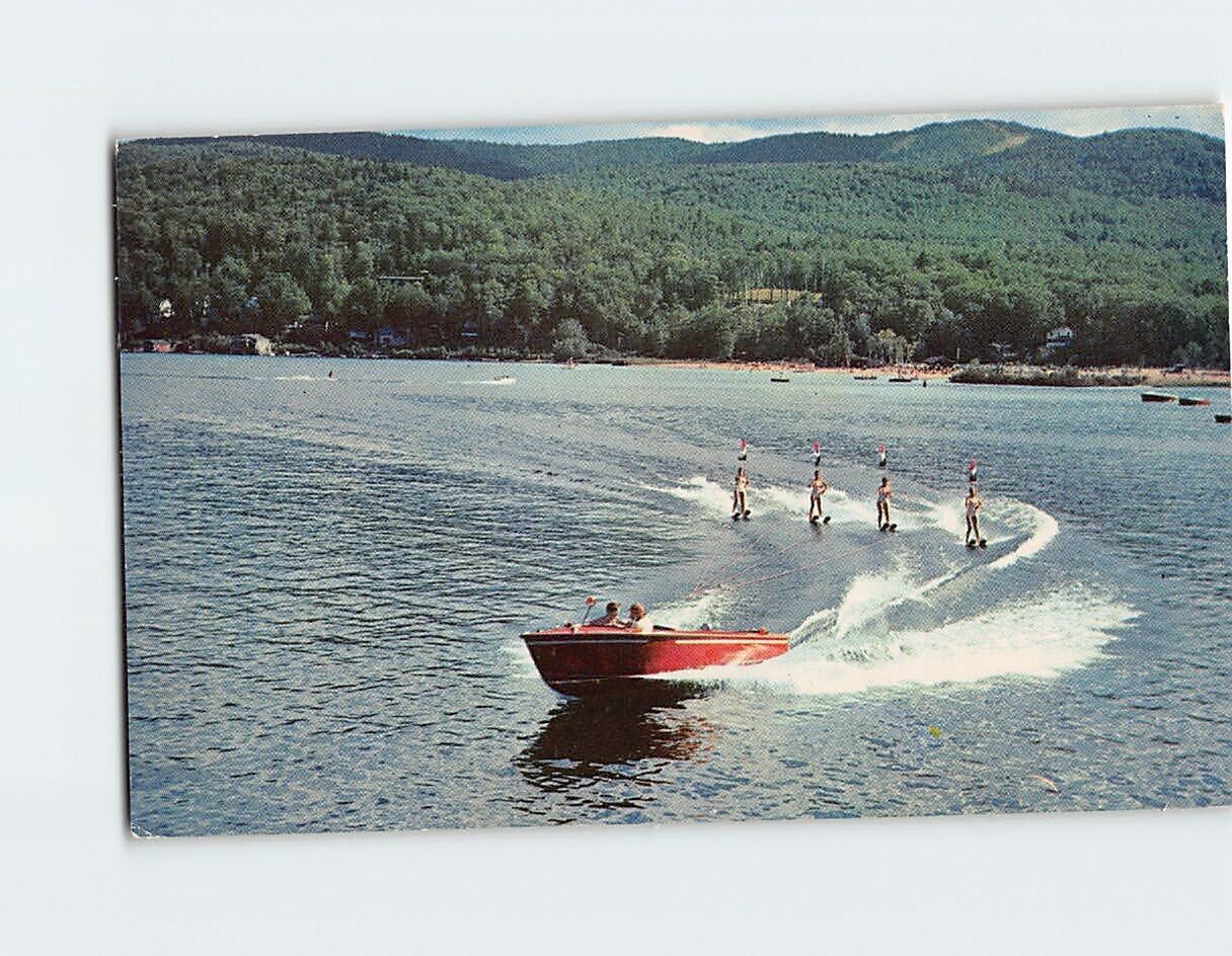 Postcard Water-Skiing Mountain Lake New Hampshire USA
