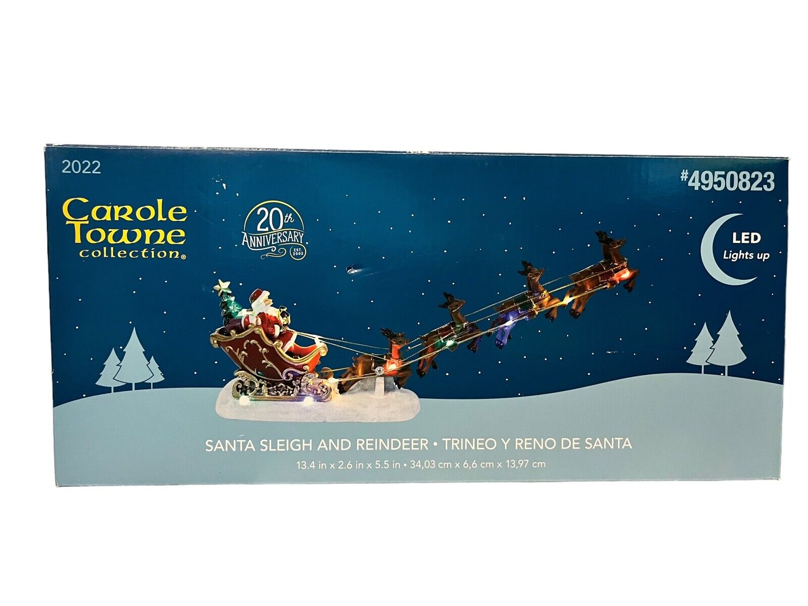 Carole Towne Santa Sleigh and Reindeer 2022 #C76613 #4950823 by Lowe's NEW