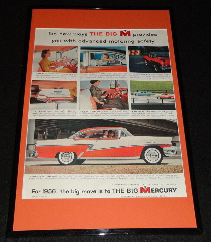 1956 Mercury The Big M Framed 11x17 ORIGINAL Advertising Display B