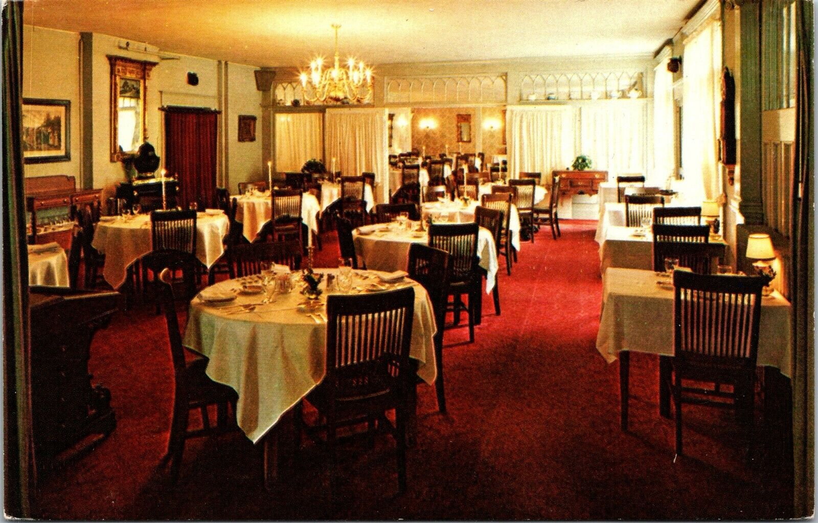 Vtg Stockbridge Massachusetts MA The Red Lion Inn Dining Room Postcard