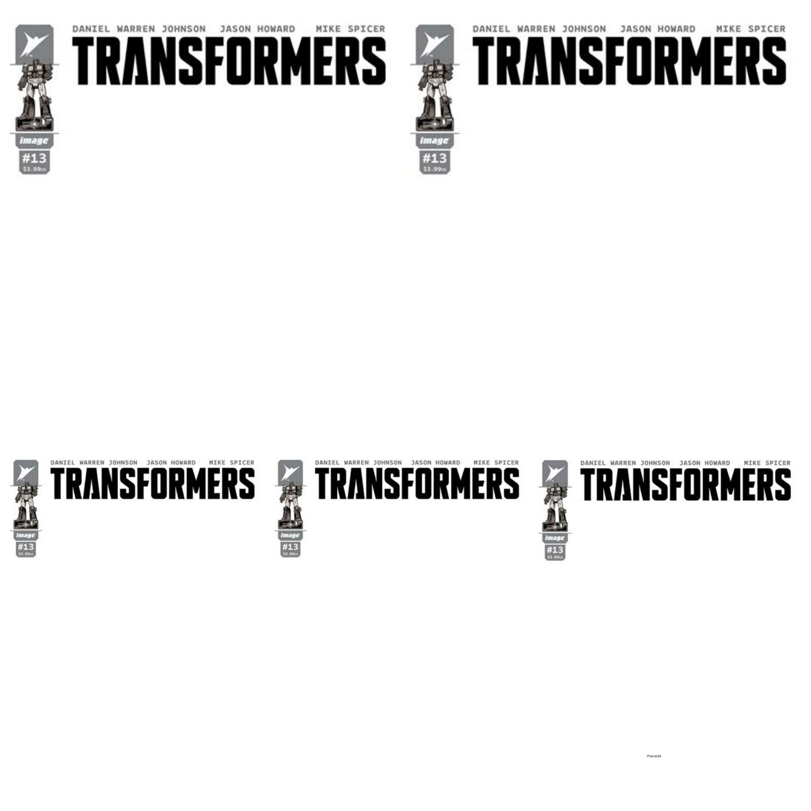5 Pack Transformers #13 Blank Sketch Covers PRESALE 10/9 Image Comics 