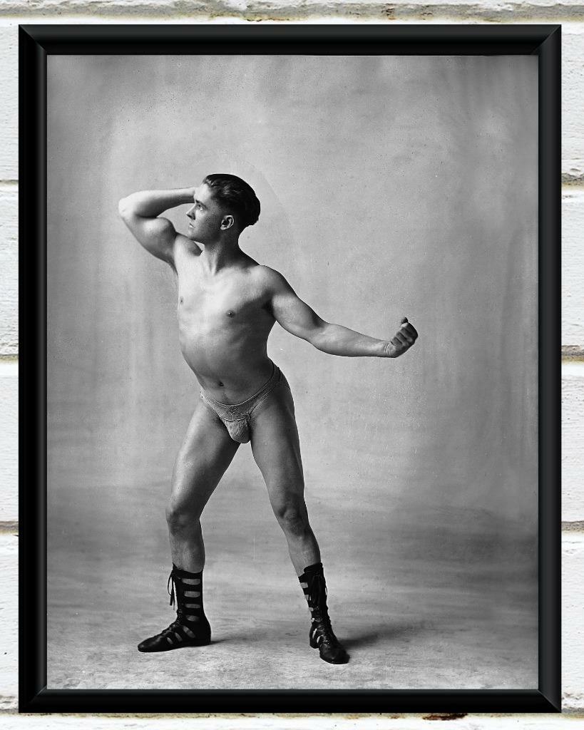 Antique Photo Male Athlete Posing Male Form Vintage Photo Print 5x7