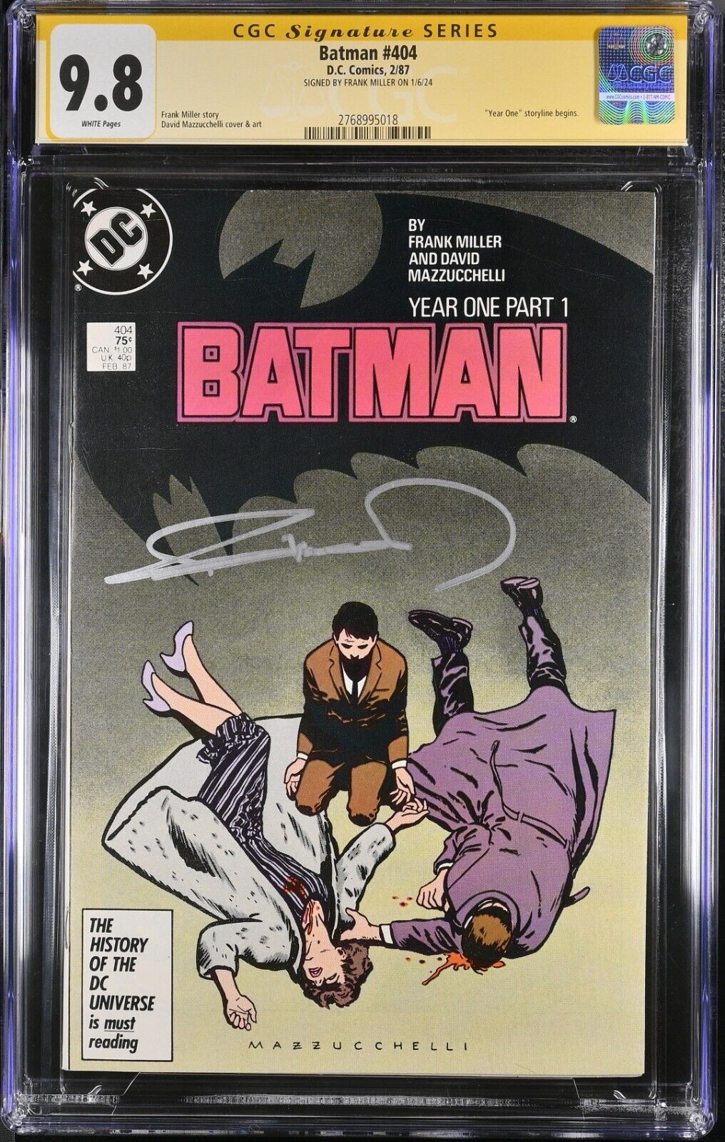 Batman #404 CGC SS 9.8 SIGNED Frank Miller DC 1987 Year One Mazzuchelli Catwoman