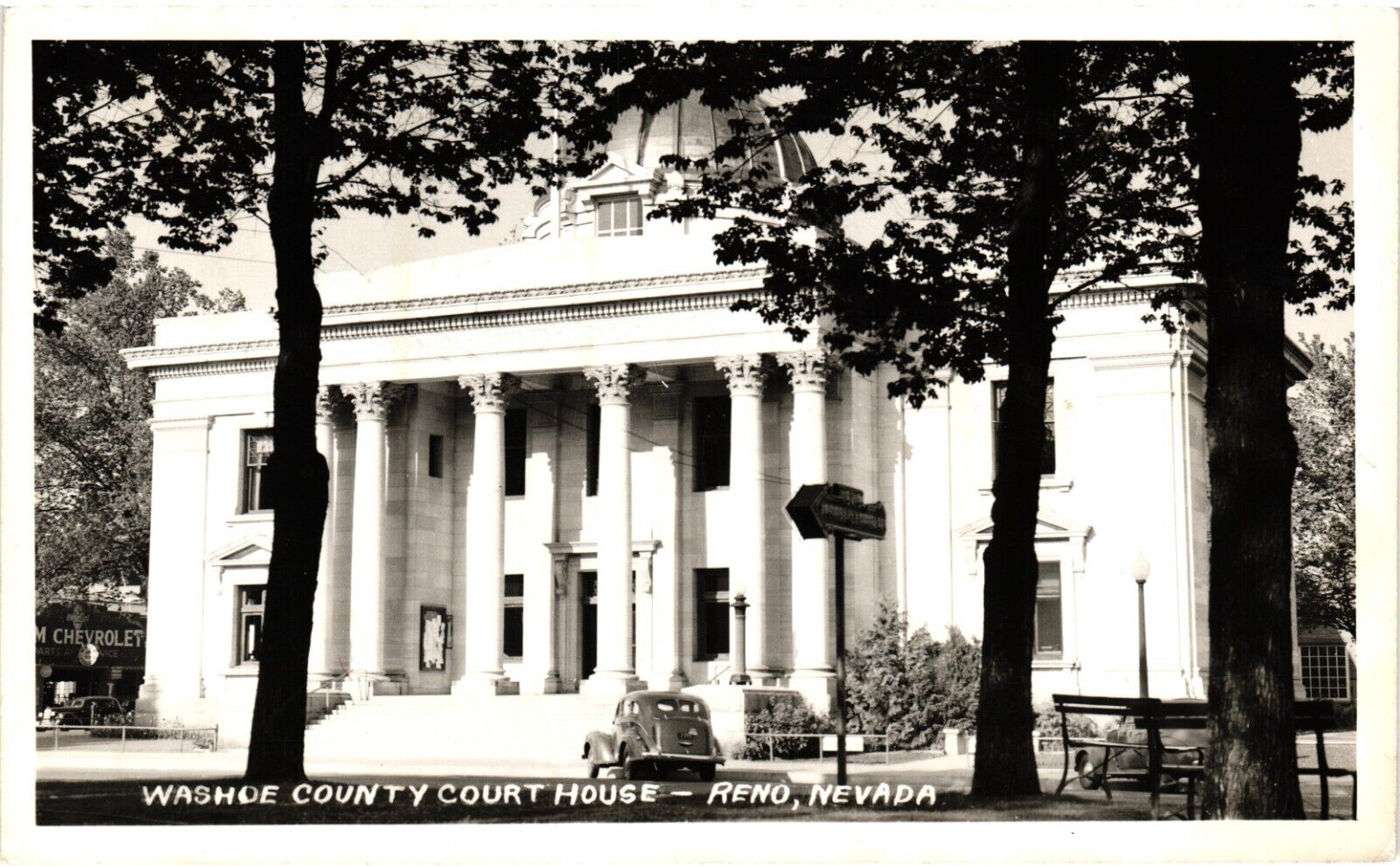Real Photo RPPC Washoe County Courthouse Reno Nevada Unused White Border c1920s