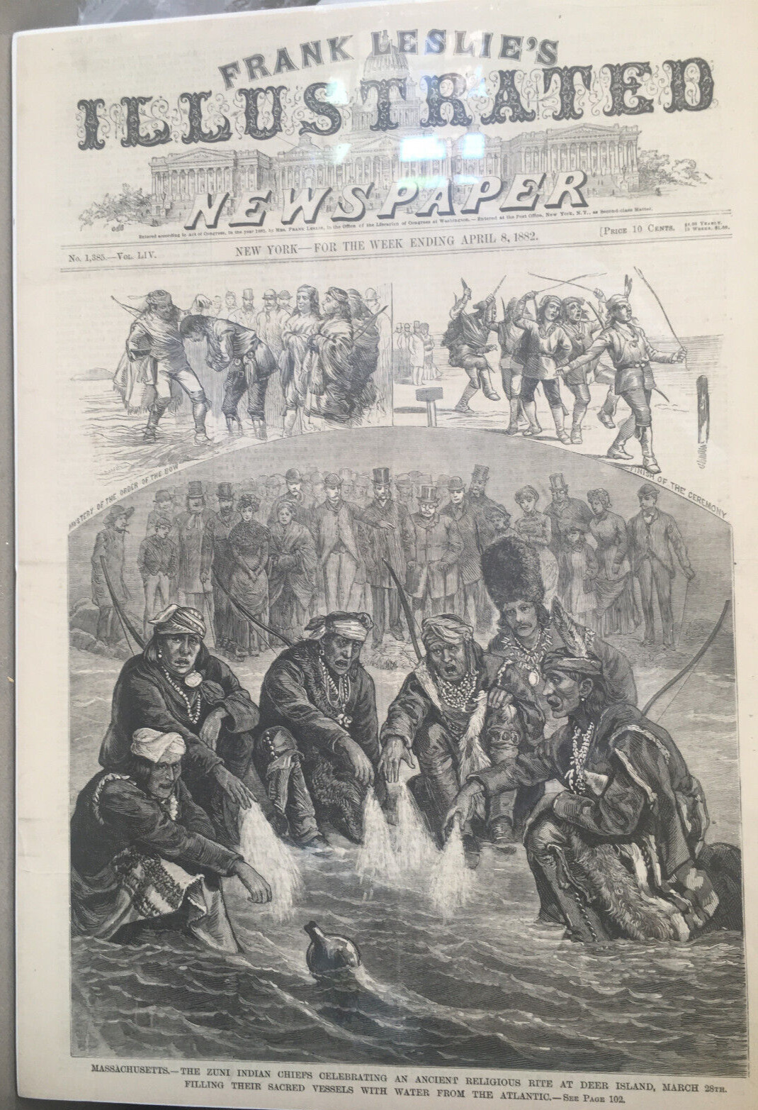 Frank Leslie\'s Newspaper April 8, 1882 featuring Zuni \