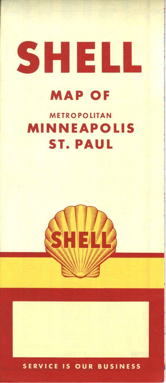1956 Shell Road Map: Minneapolis St. Paul NOS