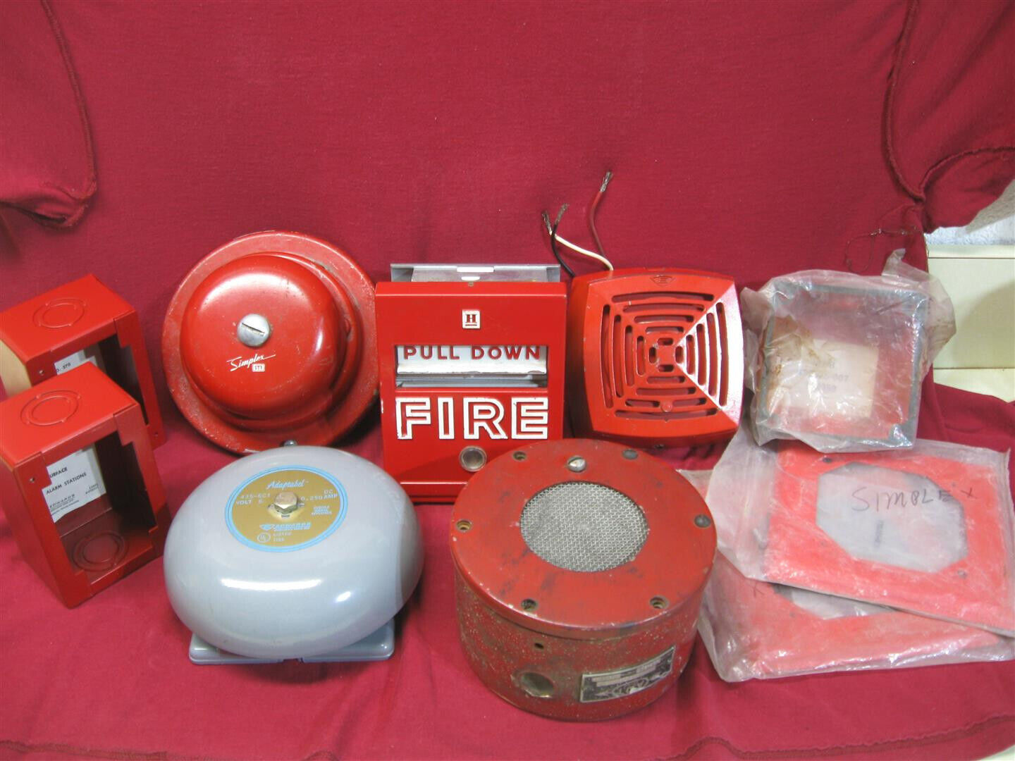 Antique Vintage Fire Alarm Lot Of Edwards Honeywell Simplex Pull Station & More