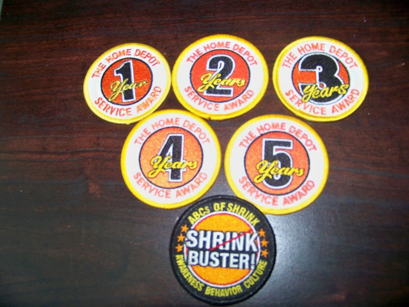 6 HOME DEPOT NEW PATCHES SERVICE AWARDS + SHRINK BUSTER