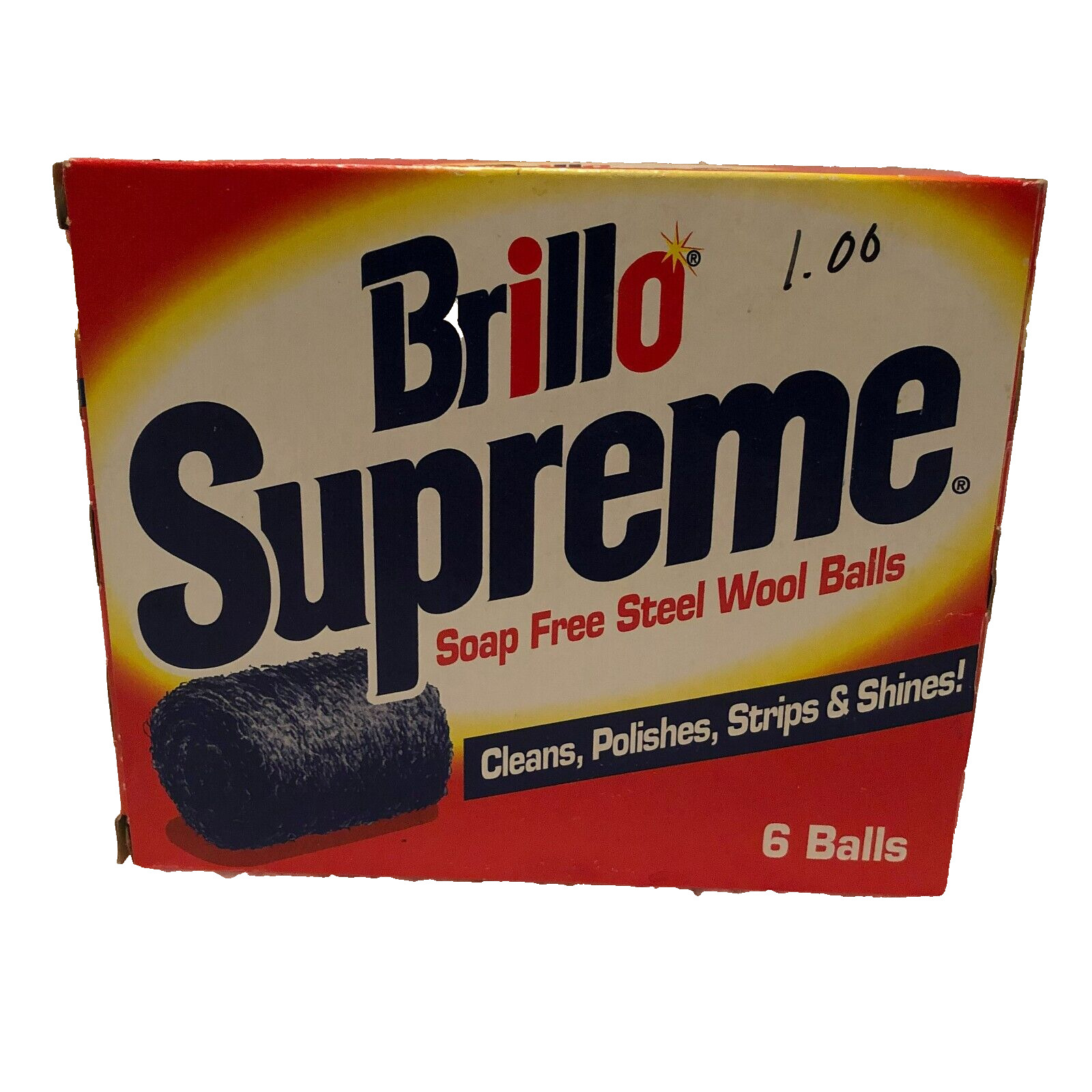 Vintage Brillo Supreme Steel Wool Balls in Original Box Advertising 1998 PROP