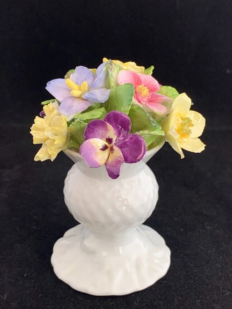 Vintage Bone China Flowers in Vase Coalport, Made in England