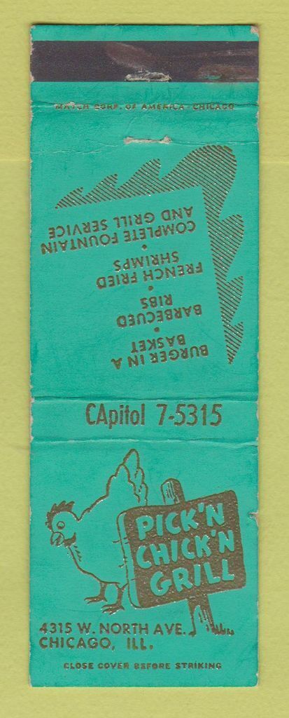 Matchbook Cover - Pick\'n Chicken Grill Chicago IL