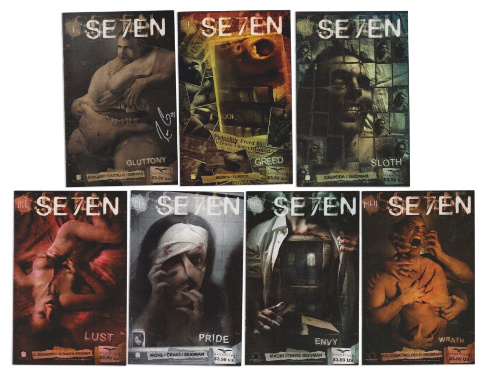  Se7en (Seven) Complete 2006 Comic Series Zenescope 1-7 VF+ Condition (Signed)