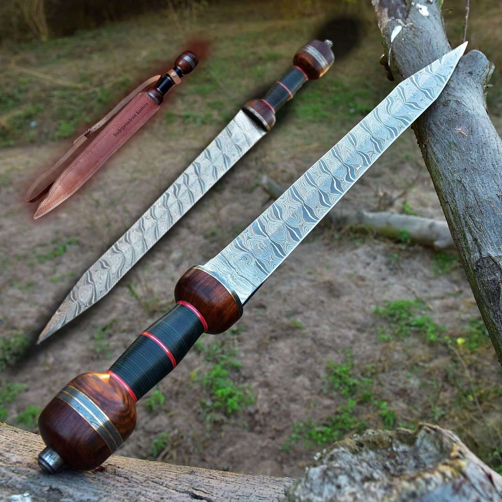 Sword - 27 Inches\' Damascus Steel - Battle Ready-Roman Gladius Sword \'\'Full Tang