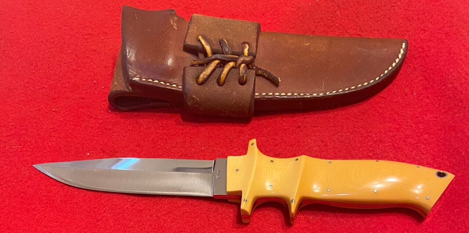 Leon Pittman Worm Custom Fixed Blade Sub Hilt Knife & Sheath